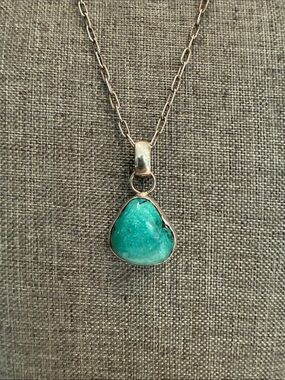 Genuine Turquoise 925 Sterling Silver Large Pendant Necklace | Artisan